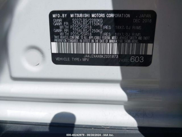 JA4JZ4AX6KZ031873 Mitsubishi OUTLANDER GT