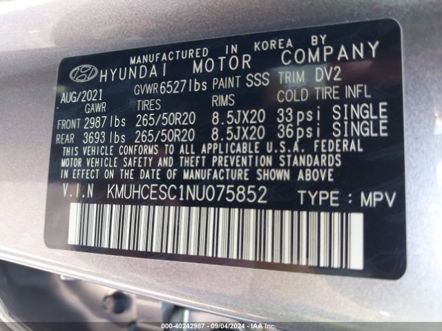 KMUHCESC1NU075852 Genesis Gv80 3.5t Awd Advanced