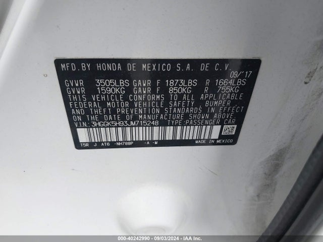 Honda Fit Ex-l 2018 3HGGK5H93JM715248 Image 9