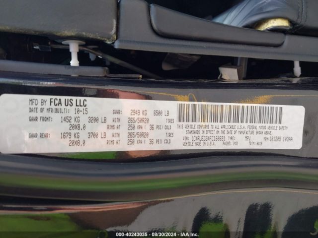1C4RJECG4FC160691 Jeep Grand Cherokee High Altitude