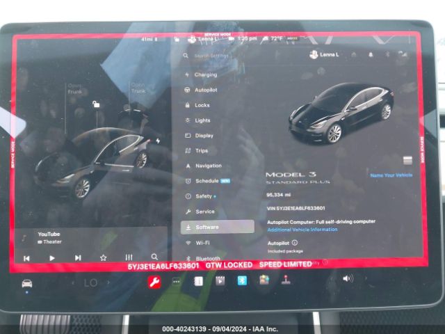 5YJ3E1EA6LF633601 Tesla MODEL 3