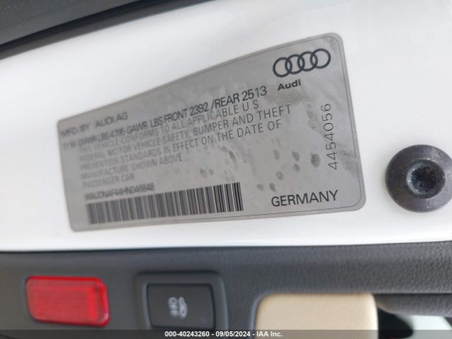 WAUDNAF44HN046848 Audi A4 2.0t Season Of Audi Premium