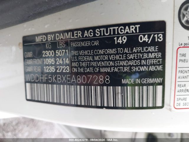 WDDHF5KBXEA807288 Mercedes-Benz E 350