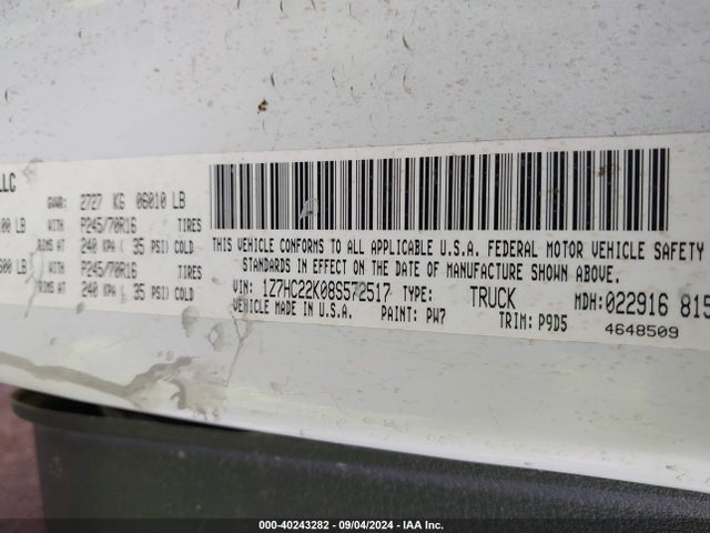2008 MITSUBISHI RAIDER 1Z7HC22K08S572517 Photo 8