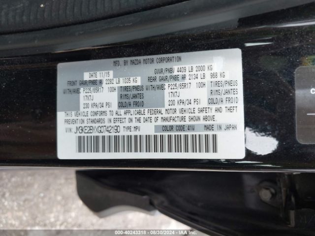 JM3KE2BYXG0742190 Mazda CX-5 SPORT