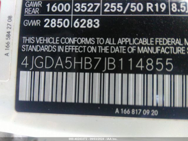 4JGDA5HB7JB114855 Mercedes-Benz Gle 350 4matic