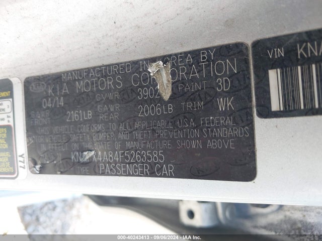 KIA FORTE EX 2015 KNAFX4A84F5263585 Image 9