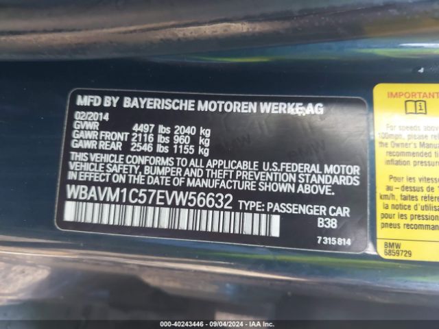 WBAVM1C57EVW56632 BMW X1 Sdrive28i