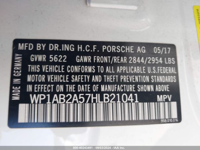 WP1AB2A57HLB21041 Porsche MACAN S