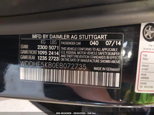 WDDHF5KB0EB072735 Mercedes-Benz E 350