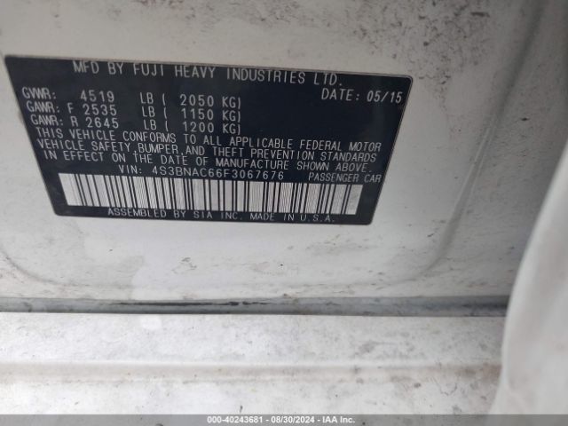 4S3BNAC66F3067676 Subaru Legacy 2.5i Premium
