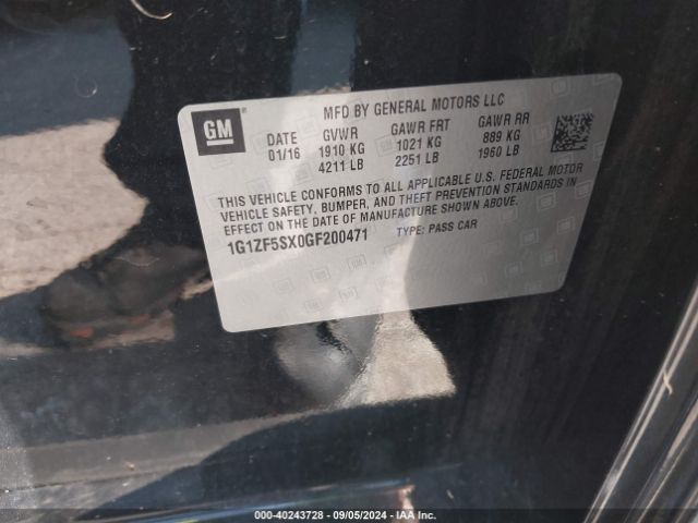 1G1ZF5SX0GF200471 Chevrolet MALIBU 2LT