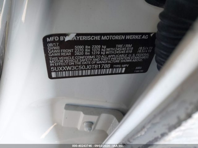 5UXXW3C50J0T81788 BMW X4 Xdrive28i