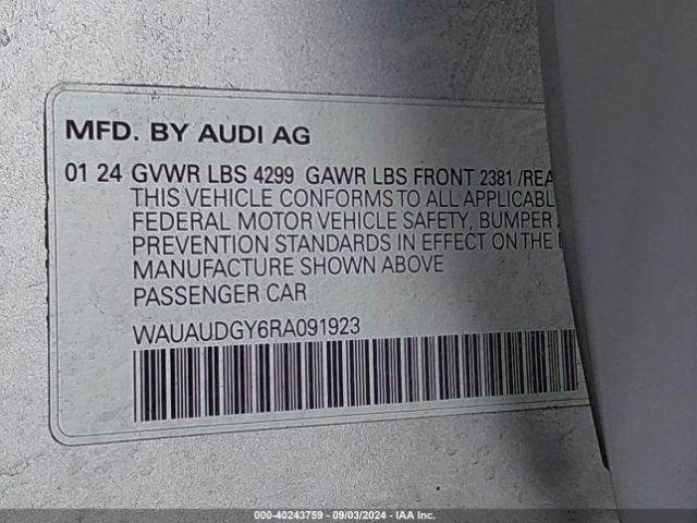 WAUAUDGY6RA091923 Audi A3 Premium 40 Tfsi Front-wheel Drive S Tronic