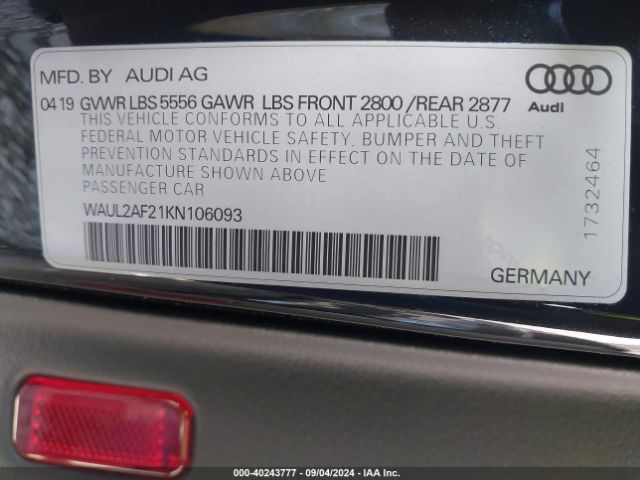 WAUL2AF21KN106093 Audi A6 55 Premium