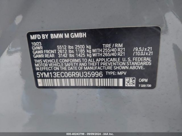 5YM13EC06R9U35996 BMW X3 M