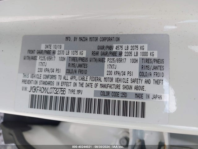 Mazda Cx-5 Touring 2020 JM3KFACMXL0732756 Image 9