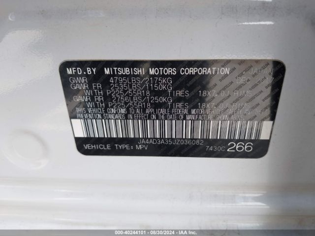JA4AD3A35JZ036082 Mitsubishi Outlander Se