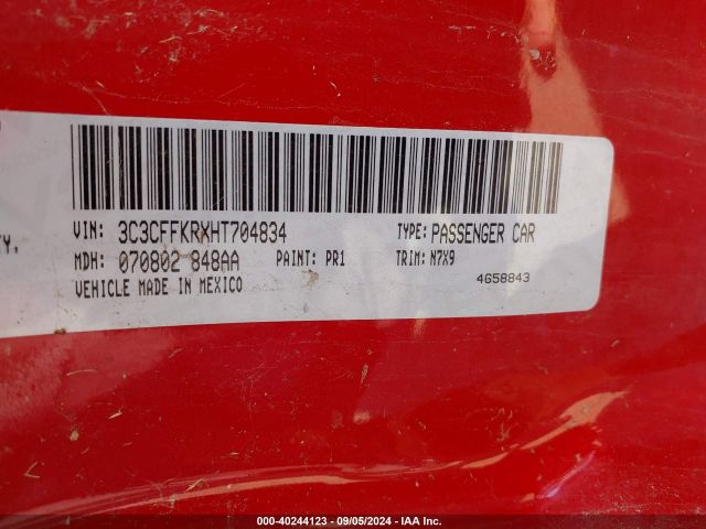 3C3CFFKRXHT704834 Fiat 500 POP