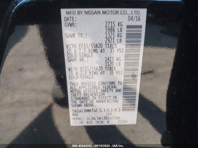 5N1AL0MM7GC516143 Infiniti QX60