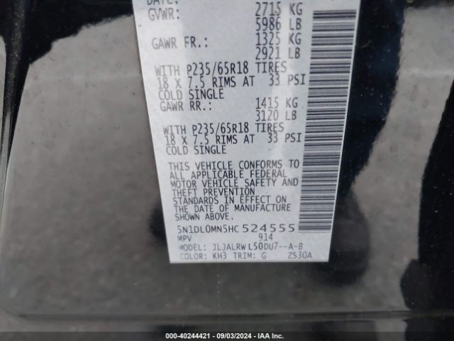 5N1DL0MN5HC524555 Infiniti QX60