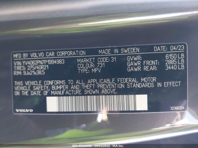 YV4062PN7P1994983 Volvo Xc90 B6 Plus 7-seater