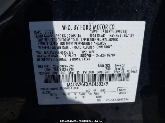 Ford Ecosport Se 2021 MAJ3S2GEXMC450379 Image 9