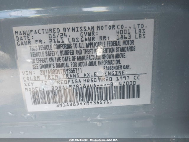 Nissan Sentra Sr Xtronic Cvt 2024 3N1AB8DV7RY355711 Image 9