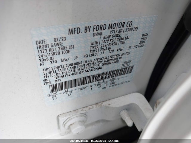 3FMTK4SE5PMA66568 Ford Mustang Mach-e Gt