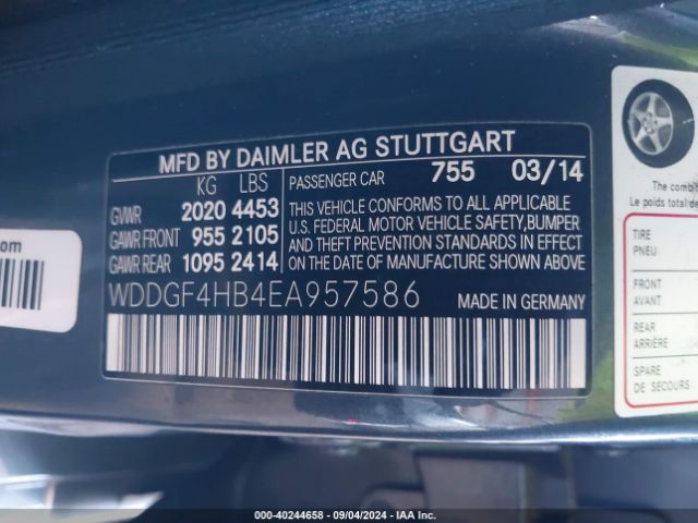 WDDGF4HB4EA957586 Mercedes-Benz C 250 Luxury/sport