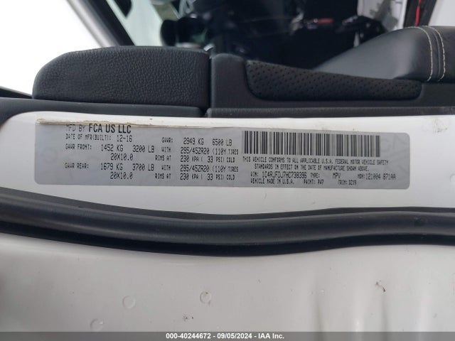 1C4RJFDJ7HC738396 Jeep Grand Cherokee Srt 4x4