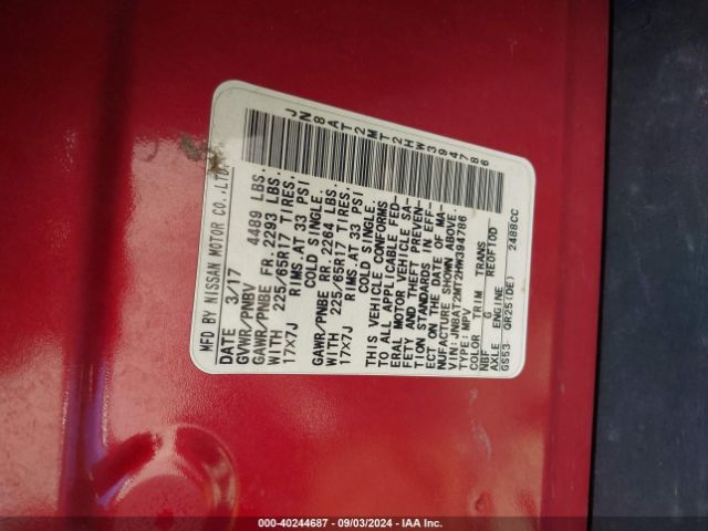 JN8AT2MT2HW394786 Nissan ROGUE S