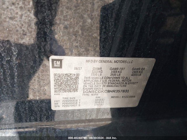 Chevrolet Suburban Ls 2017 1GNSCGKC8HR357831 Image 9