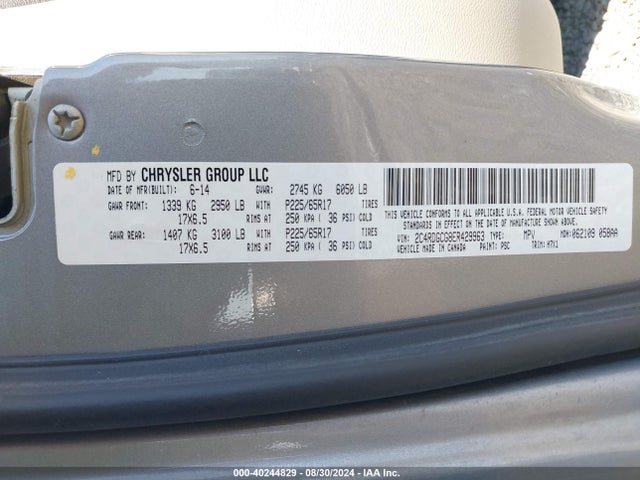 Dodge Grand Caravan Sxt 2014 2C4RDGCG8ER429963 Image 9