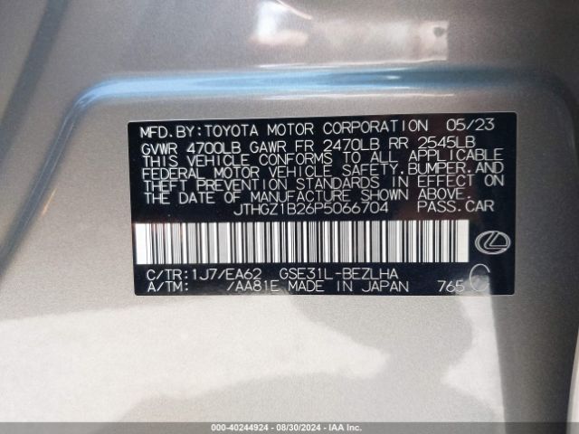 JTHGZ1B26P5066704 Lexus Is 350 F Sport