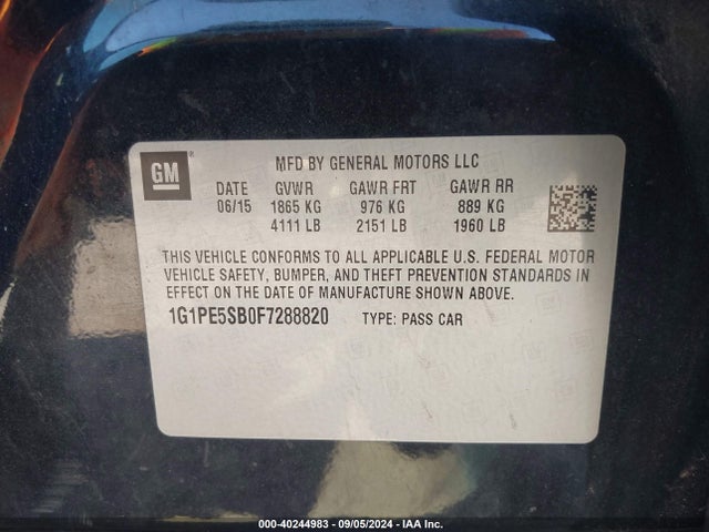 Chevrolet Cruze 2lt Auto 2015 1G1PE5SB0F7288820 Image 9