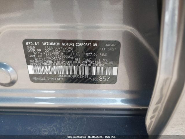 JA4ARUAU8MU032478 Mitsubishi Outlander Sport 2.0 Be Awc/2.0 Es Awc/2.0 Le Awc/2.0 Se Awc