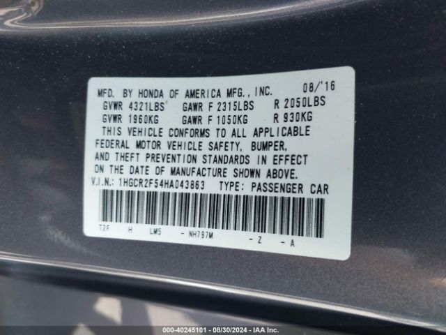 1HGCR2F54HA043863 Honda Accord Sport