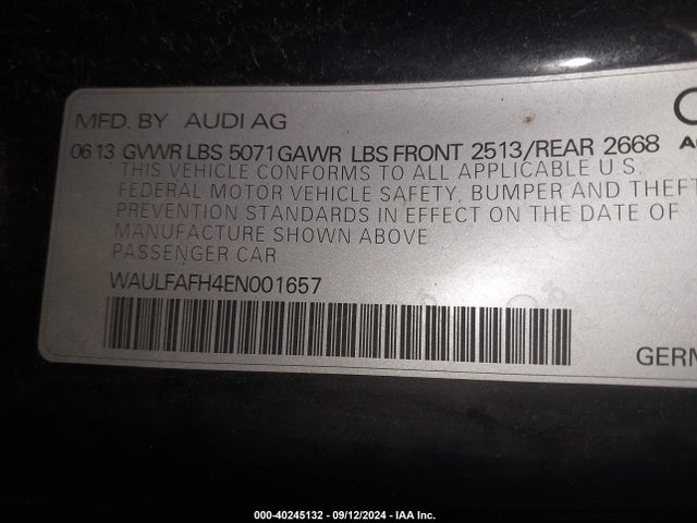 WAULFAFH4EN001657 Audi A5 2.0t Premium