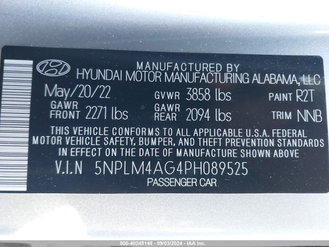 Hyundai ELANTRA SEL 2023 5NPLM4AG4PH089525 Image 9