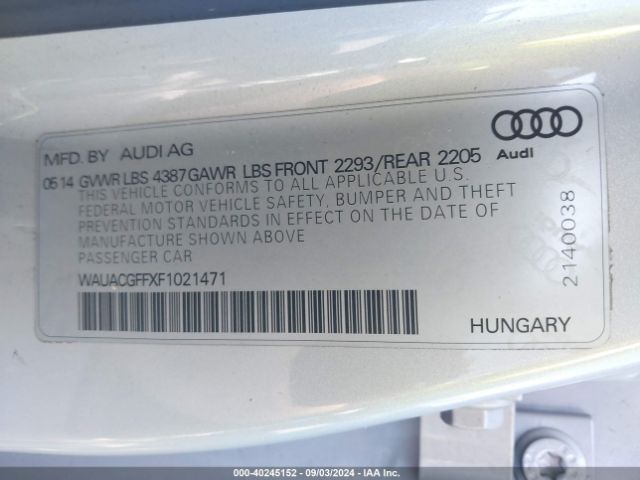 WAUACGFFXF1021471 Audi A3 1.8t Premium