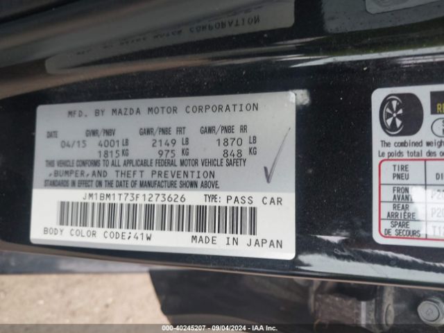 JM1BM1T73F1273626 Mazda Mazda3 I Sv
