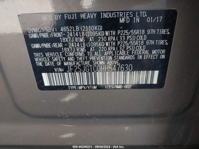 JF2SJGTC0HH547630 Subaru Forester 2.0xt Touring