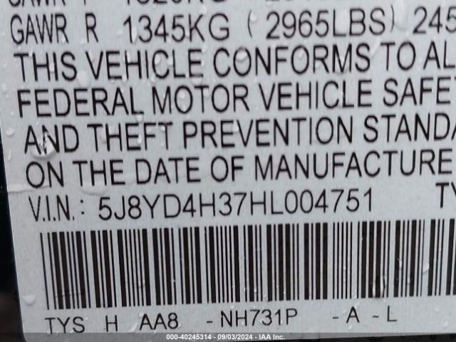 5J8YD4H37HL004751 Acura MDX
