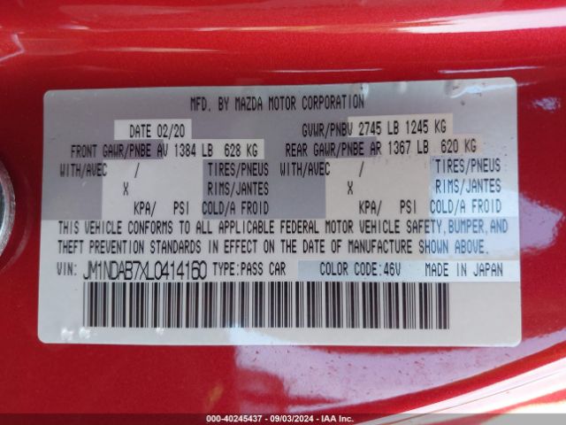 JM1NDAB7XL0414160 Mazda Mx-5 Miata Sport
