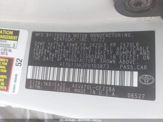 Toyota CAMRY SE 2023 4T1G11AK2PU103873 Image 9