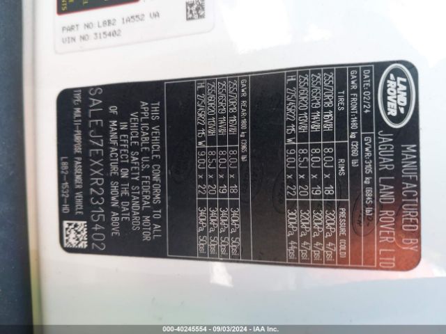 SALEJ7EXXR2315402 Land Rover Defender 110 P300