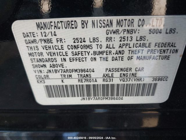 JN1BV7AR0FM396404 Infiniti Q50 SPORT