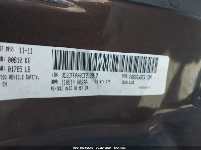 2012 FIAT 500 3C3CFFAR0CT213912 Photo 8