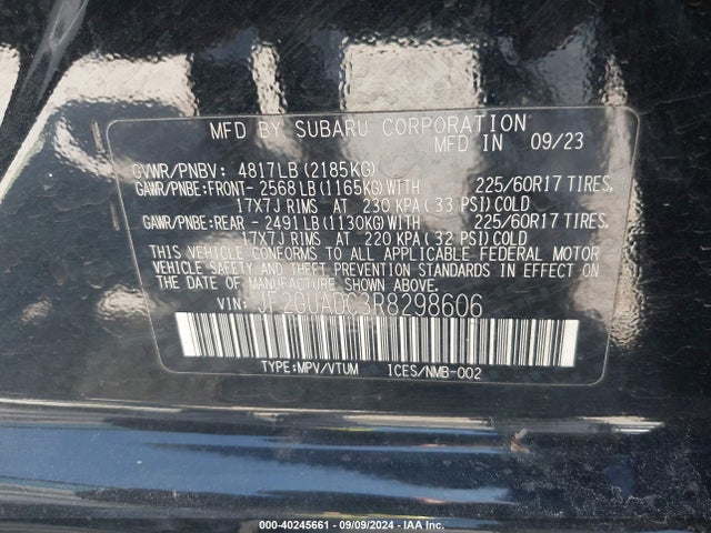 Subaru Crosstrek Premium 2024 JF2GUADC3R8298606 Image 9